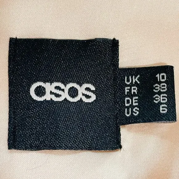 ASOS Cream Pleated Faux Wrap Bodice Sleeveless Grecian Dress Fit & Flare 6 - Picture 9 of 13